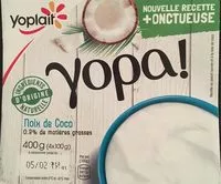 Mängden socker i Yopa ! Noix de Coco (1,1 % MG)