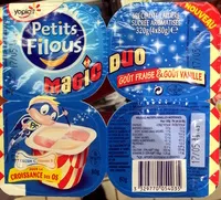 Mängden socker i Petits Filous (Magic Duo Goût Fraise & Goût Vanille)