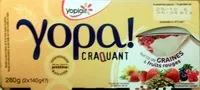 Mängden socker i Yopa! craquant sur lit de graines & fruits rouges