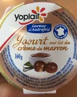 Mängden socker i Yaourt nature sucré sur lit de crème de marron, aromatisé