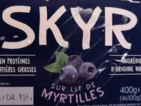 Mängden socker i Skyr sur lit aux myrtilles 4 x 100g