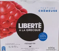Mängden socker i Liberté à la Grecque sur lit à la framboise 4 x 100 g