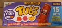 Mängden socker i Petits Filou - Tub's, goût fraise, framboise et pêche