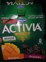 Mängden socker i Activia au bifidus mangue/ pruneau
