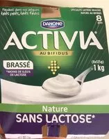 Mängden socker i Activia au bifidus nature sans lactose