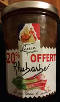 Mängden socker i Confiture rhubarbe Lucien Georgelin