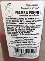 Mängden socker i Smoothie aux fruits fraise et pomme 1L
