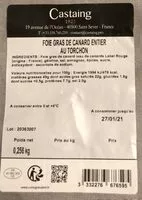 Mängden socker i Foie gras de canard entier zu torchon