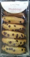 Mängden socker i Madeleines aux pépites de chocolat