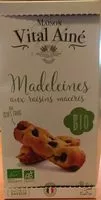 Mängden socker i Madeleines aux raisins macéré bio