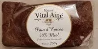 Mängden socker i Pain d'épices 50% Miel Fabrication Artisanale