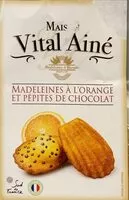 Mängden socker i Madeleines à l’orange et pepites de chocolat