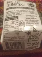 Mängden socker i Saucisse de morteau
