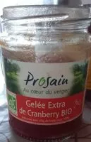 Mängden socker i Gelée Extra de Cramberry BIO