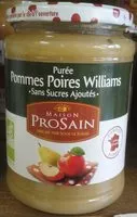 Mängden socker i Purée Pommes Poires Williams