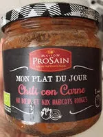 Mängden socker i Chili con carne aux boeuf et aux haricots rouges