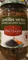Mängden socker i Lentilles vertes cuisinées aux petits légumes