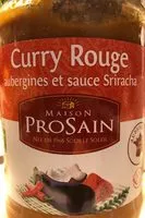 Mängden socker i Curry rouge aubergines et sauce Sriracha