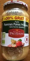 Mängden socker i Purée Pommes Poires Williams