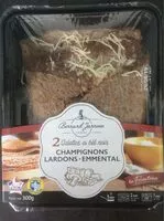 Mängden socker i Galettes champignons lardons emmental Bernard Jarnoux