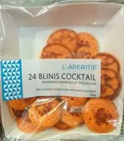 Mängden socker i 24 Blinis Cocktail, Poivrons Marinés et Piquillos