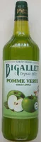Mängden socker i Sirop pomme verte