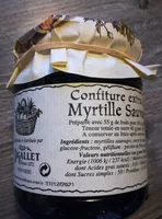 Mängden socker i Confiture extra de myrtilles sauvages