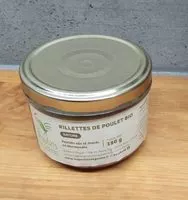 Mängden socker i Rillettes de poulet bio nature