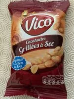 Mängden socker i Cacahuètes grillées à sec