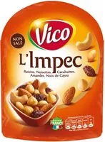 Mängden socker i Mélange de graines grillées et de raisins secs