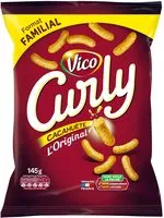 Mängden socker i Curly cacahuète l'Original 145 g - Format familial
