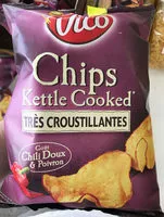 Mängden socker i Chips Kettle Cooked très croustillantes Goût Chili Doux & Poivron