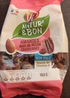 Mängden socker i Amandes Noix de Pécan Cranberries