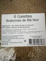 Mängden socker i Galettes bretonnes de blé noir