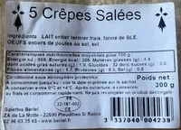 Mängden socker i Crêpes salées