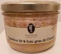 Mängden socker i Papidou 50% foie gras de Canard