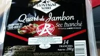 Mängden socker i Quart de jambon sec tranché