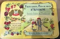 Mängden socker i Fruits confits, pates de fruits d’auvergne