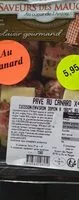 Mängden socker i Pavé au canard