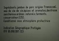 Mängden socker i Jambon de Vendée