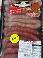 Mängden socker i Chipolatas et merguez au canard