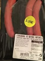 Mängden socker i Saucisse de strasbourg boyaux naturels