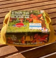 Mängden socker i 6 oeufs frais de poules élevées en plein air