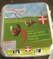 Mängden socker i Oeufs du Chablais de poules élevées en plein air