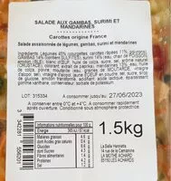 Mängden socker i Salade gambas surimi mandarine