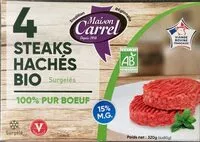 Mängden socker i 4 steaks haches bio