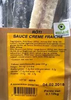 Mängden socker i Sandwich roti creme fraiche