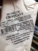 Mängden socker i Beurre Cru Croquant