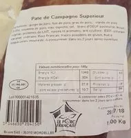 Mängden socker i Pâté de campagne supérieur