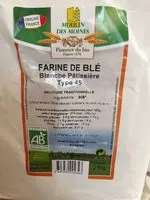 Mängden socker i Farine de blé blanche pâtissière Type 45